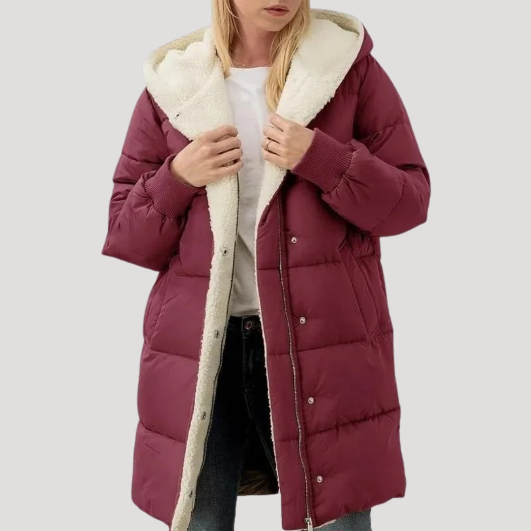 Brooklyn | Abrigo acolchado con capucha de invierno para mujer