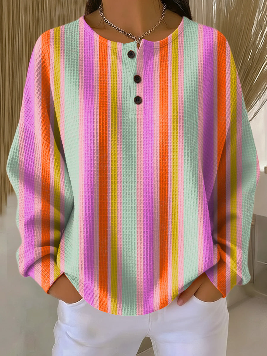 Sweater with Colorful Stripes