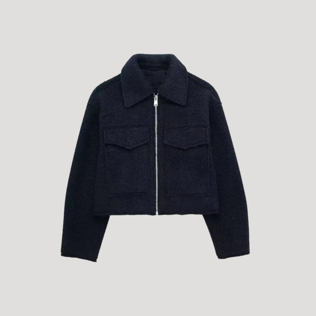 Claire | Winter Zip Front Cropped Women Jacket