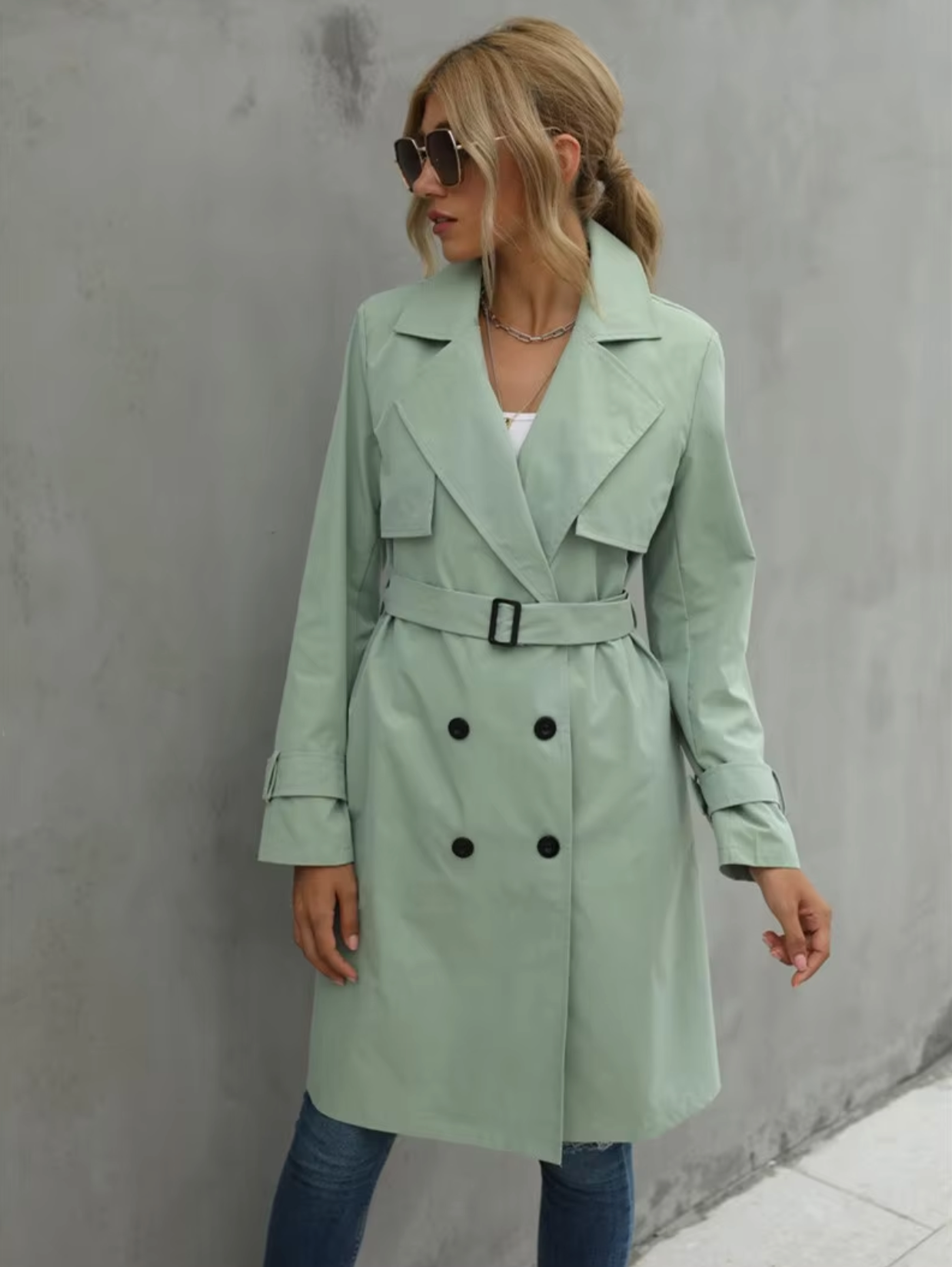 Beatrice | Women’s Double Breasted Belted Trench Coat