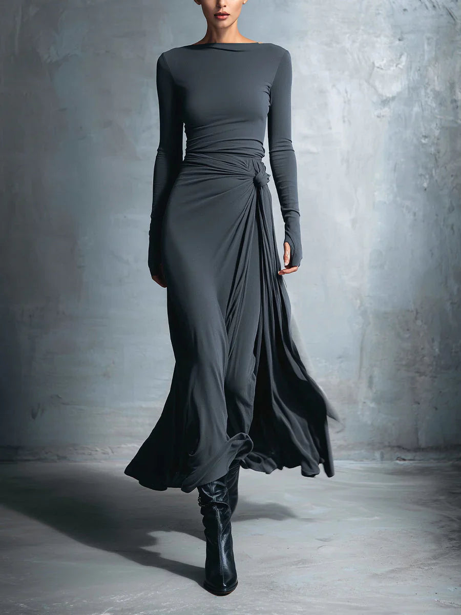 Maxi dress with side knot  Maria & David New York