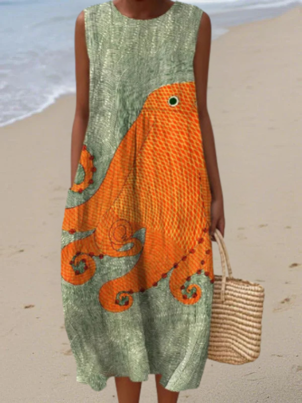 Vestido midi Tess™ Oceanic