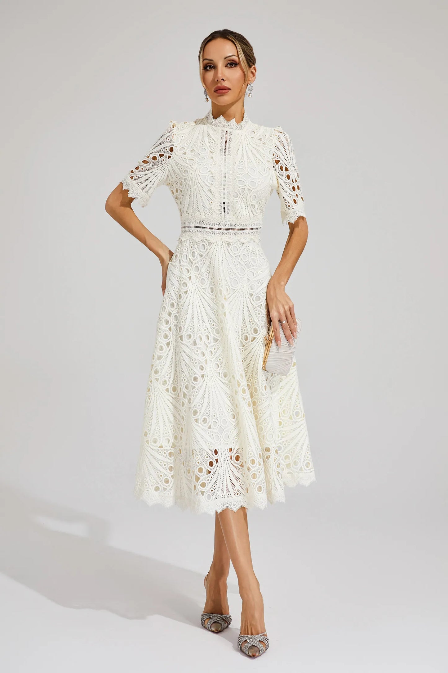 Women’s Chic Lace Midi Dress