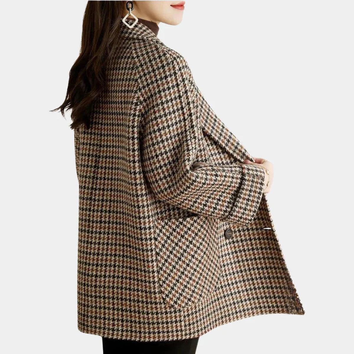 Women’s Vintage Checked Double-Breasted Coat