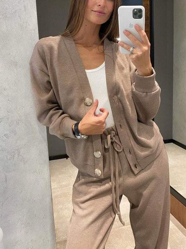 Kylie | Cárdigan holgado con pantalones con cordón para mujer