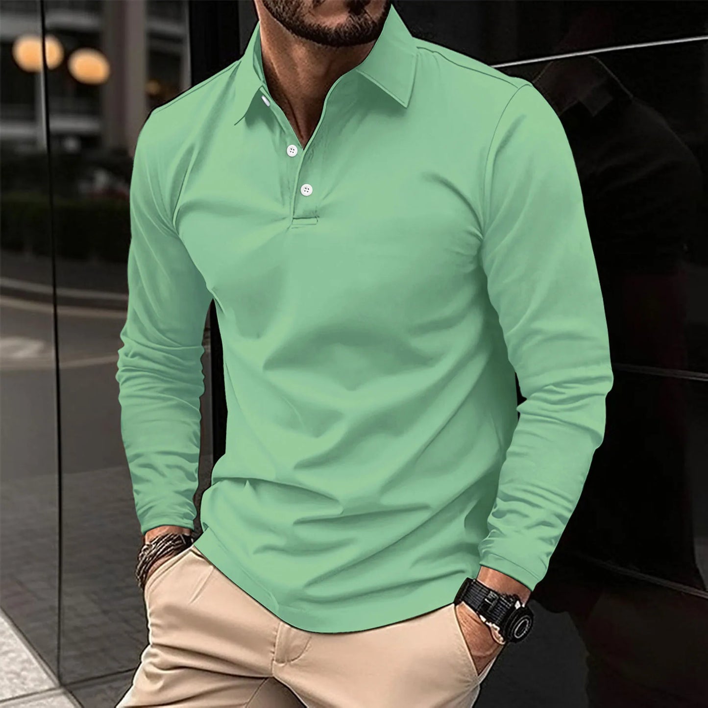 Ethan™ - Polo informal de manga larga