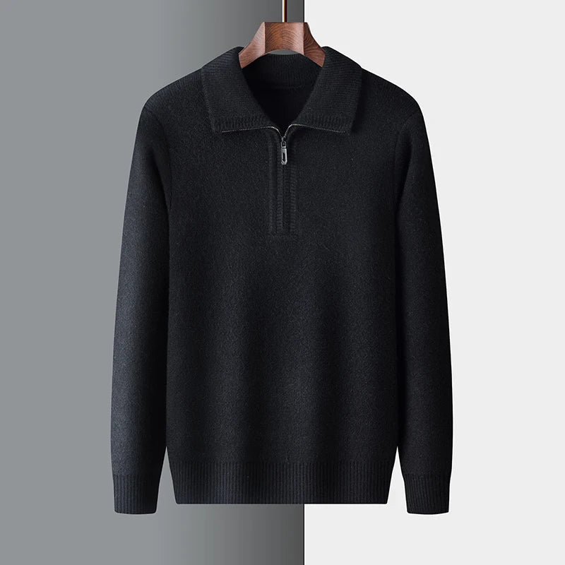 William | Men’s Winter Half-Zip Knit Sweater