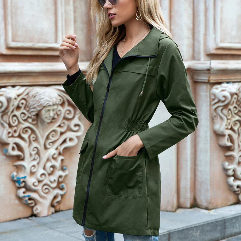 Megan | Chaqueta impermeable informal con capucha y cordón para mujer