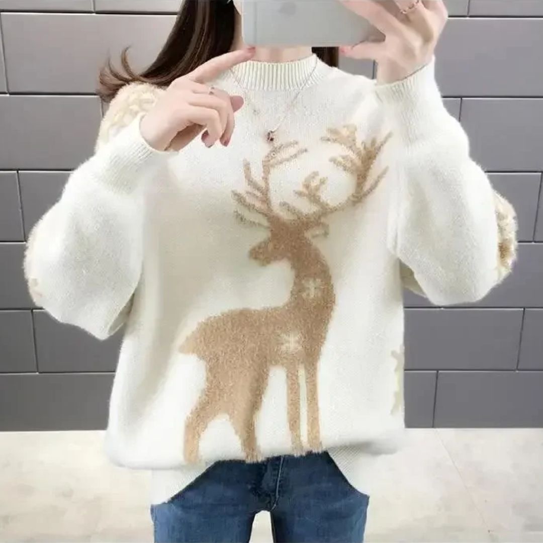 Charles | Women Winter Reindeer Pattern Sweater