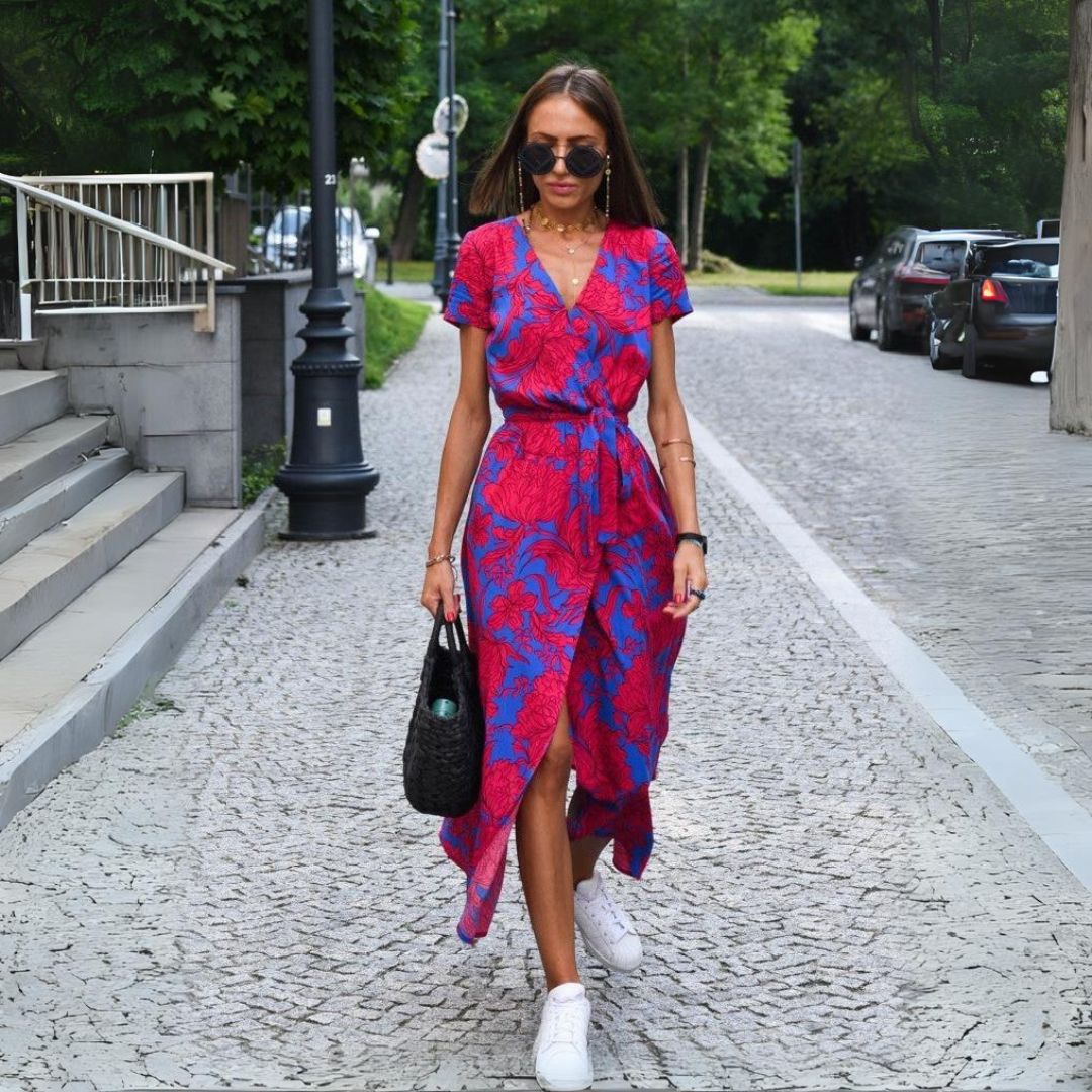 Stylish V-Neck Floral Dress