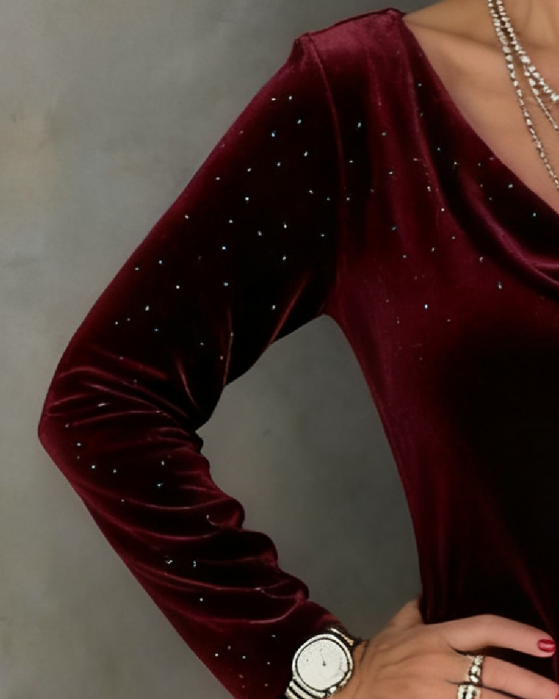 Aubrey | Vestido recto con acabado brillante