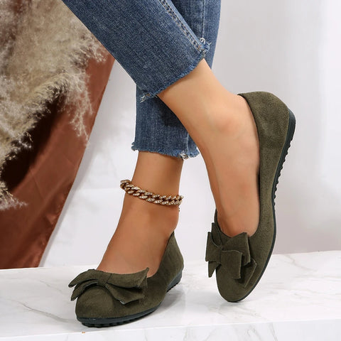 Women’s Spring Bow Accent Ballet Flats