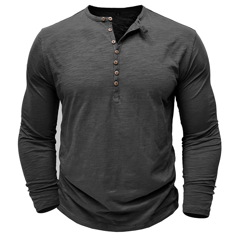 Justin | Camisa Henley de manga larga para hombre