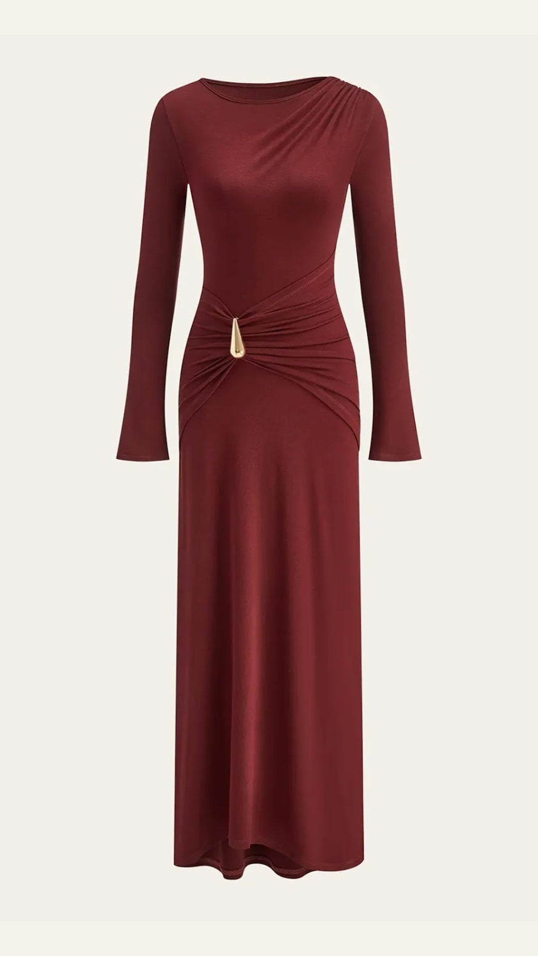 Vestido largo Renee de manga larga