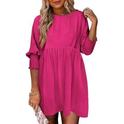 Casual Loose Fit Short Sleeve Mini Dress