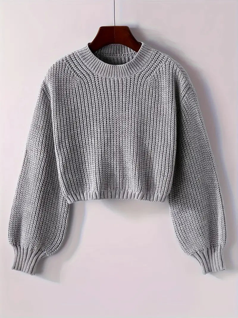 Olivia | Women’s Winter Cropped Ribbed Knit Sweater
