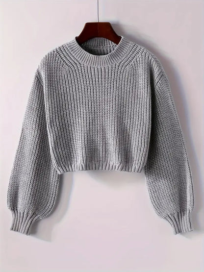 Olivia | Women’s Winter Cropped Ribbed Knit Sweater