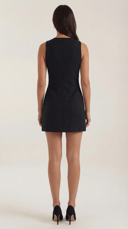 Minivestido sin mangas con botones Patricia