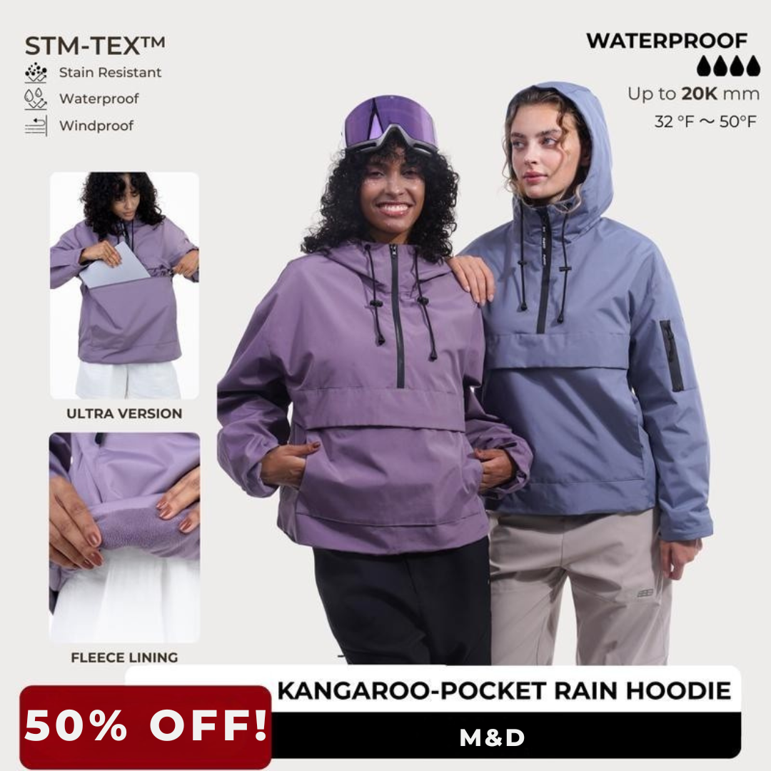 M&amp;D™ - Abrigo impermeable con capucha de gran tamaño