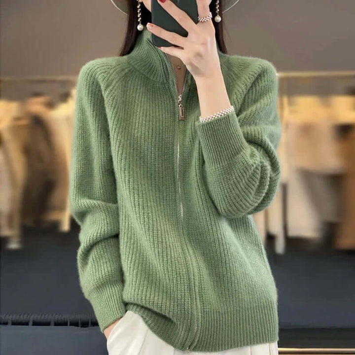 Zipper Knit Sweater for Women