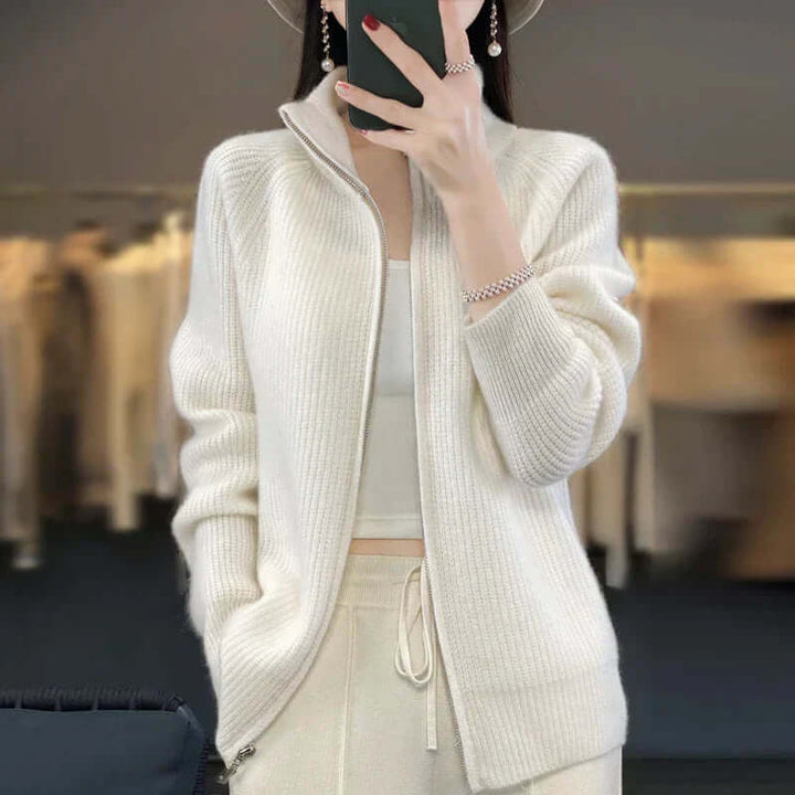 Zipper Knit Sweater for Women