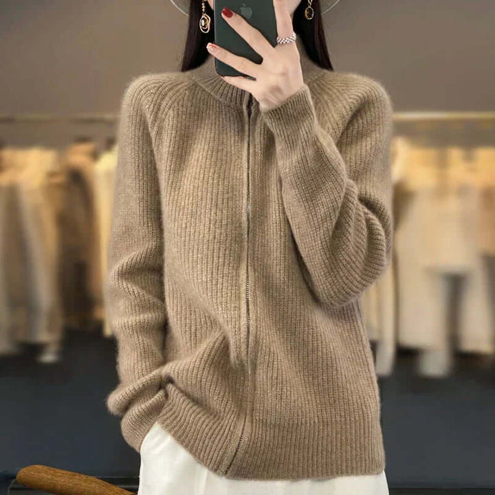 Zipper Knit Sweater for Women