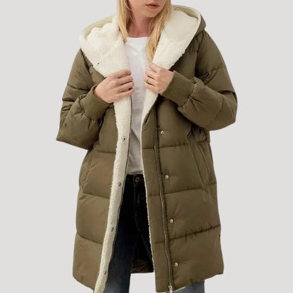 Brooklyn | Abrigo acolchado con capucha de invierno para mujer
