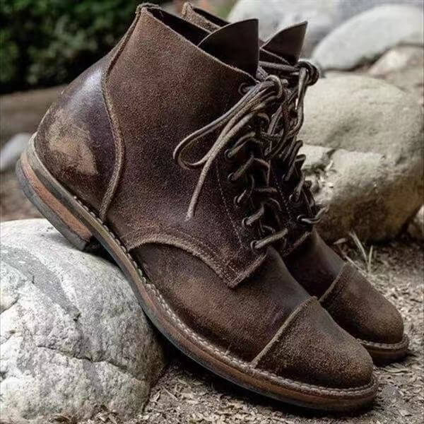 Men's Winter Leather Lace-Up Boots
