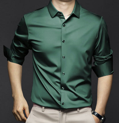 George | Camisa de vestir ajustada elástica de primavera para hombre