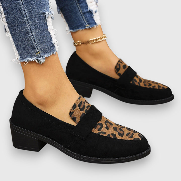 Wild Chic Leopard Print Real Leather Loafers