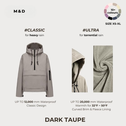 M&amp;D™ - Abrigo impermeable con capucha de gran tamaño