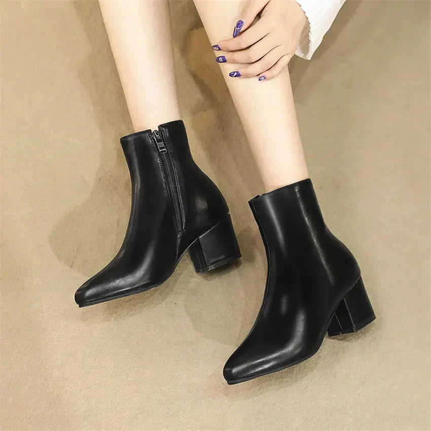Women’s Metallic Winter Zip-Up Ankle Boots