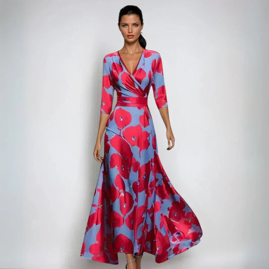 Eliana™ | Vestido acampanado floral elegante