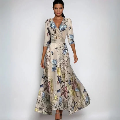 Elegant Floral A-Line Dress