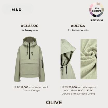 M&amp;D™ - Abrigo impermeable con capucha de gran tamaño