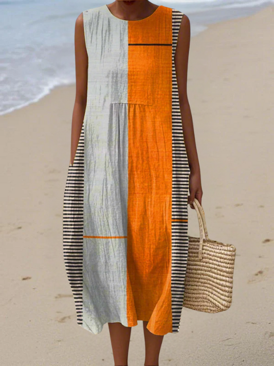 Vestido midi a bloques de color May™