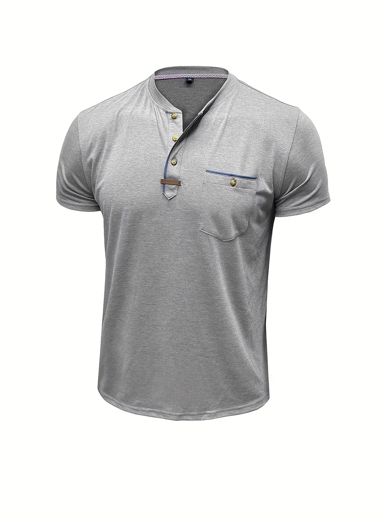 Slade | Camisa clásica de cuello redondo con bolsillo