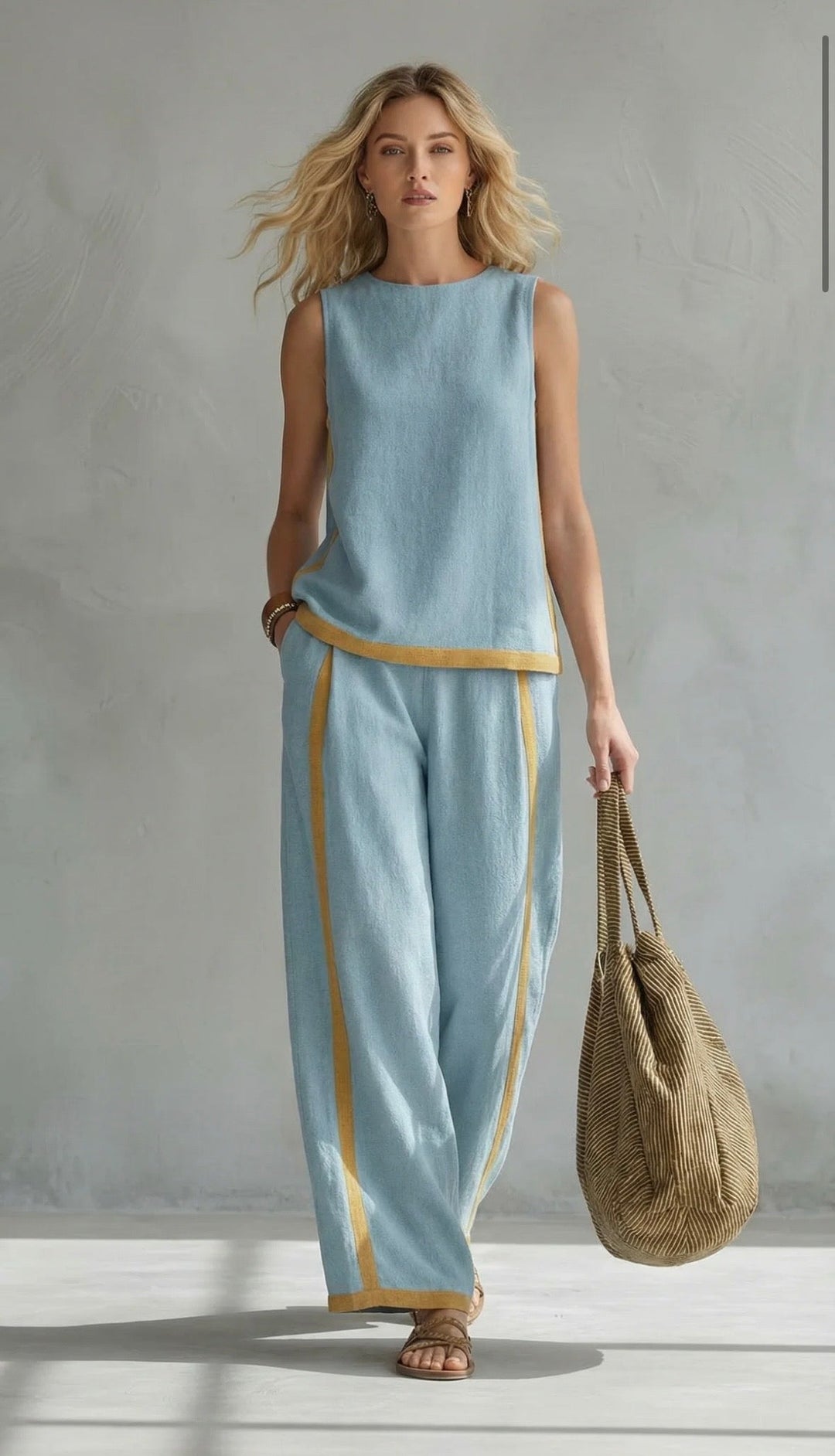 Valeria™ | Elegant Twin Set with Wide Trousers