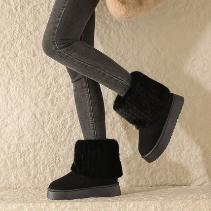 Women's Winter Fur Trim Ankle Boots