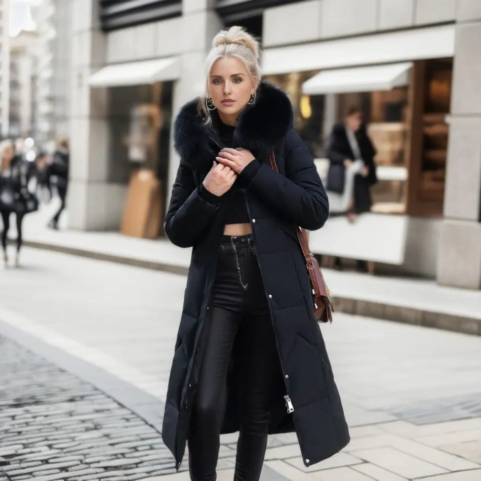 Hannah | Abrigo acolchado de invierno para mujer con ribete de capucha