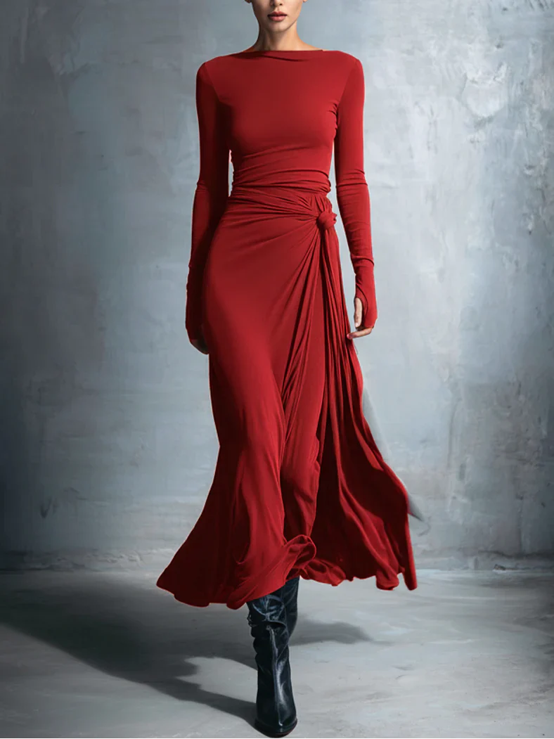 Maxi dress with side knot  Maria & David New York