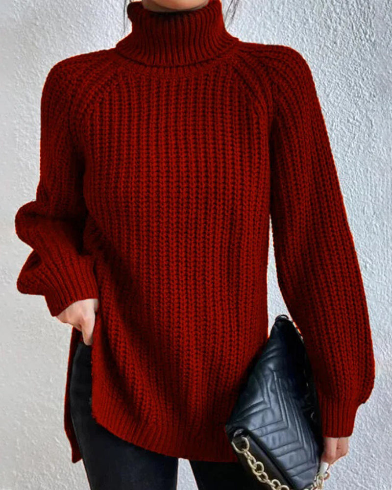Women’s Winter Ribbed Turtleneck Sweater