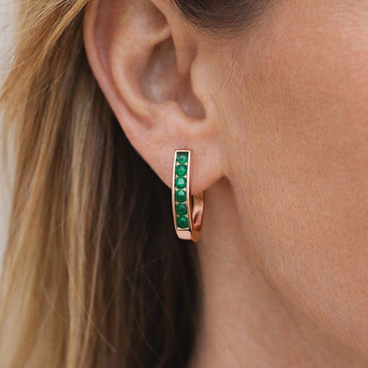 Kelly - Pendientes de aro Esmeralda