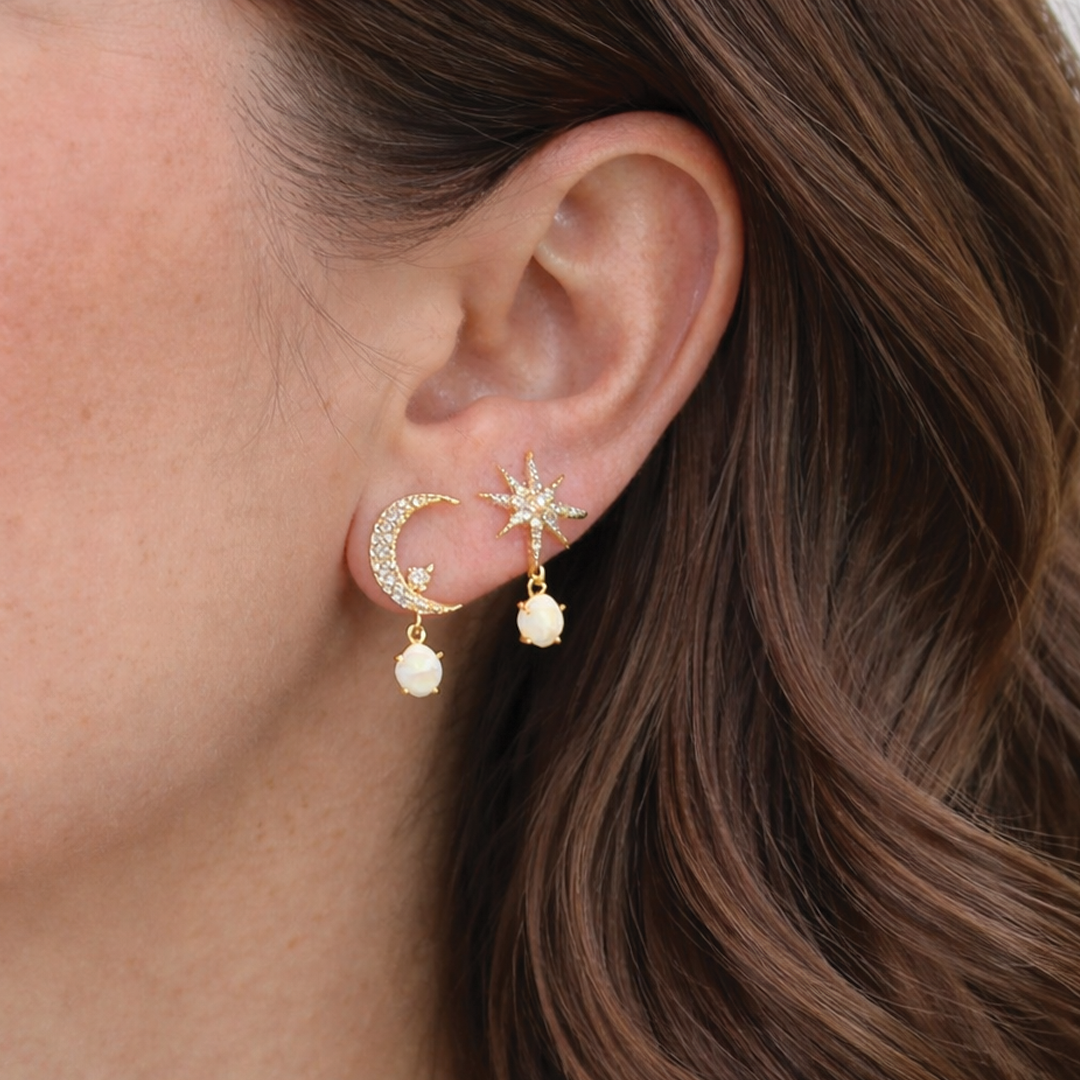 Lori - Pendientes Luna y Estrella
