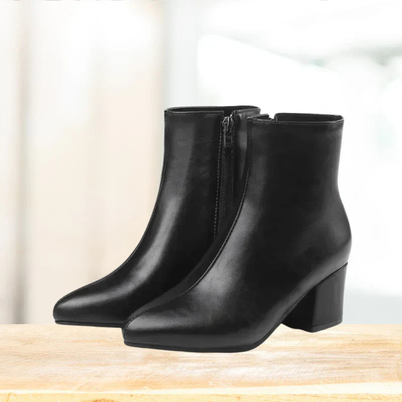 Women’s Metallic Winter Zip-Up Ankle Boots