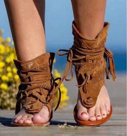 Tassira™ | Sandalias Retro con Cordones y Borlas