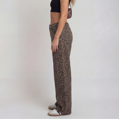 RILEY™ – Pantalones anchos con estampado de leopardo