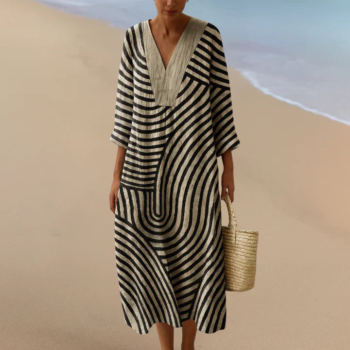 ELARA™ | VESTIDO LARGO MONOCROMÁTICO