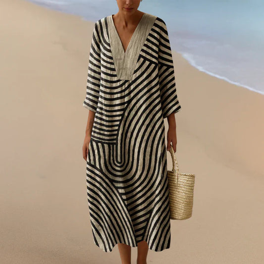 ELARA™ | VESTIDO LARGO MONOCROMÁTICO