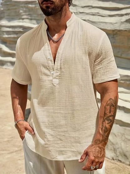 Cozy Stand-Collar Summer Shirt